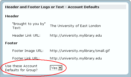 Header/Footer Derfault
